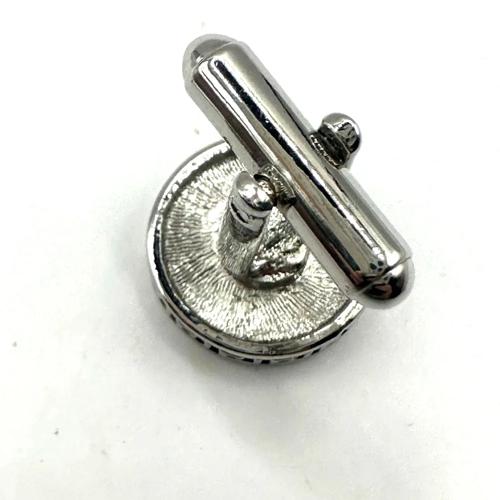 Geoffrey Beene Cuff Links Black Silver Greek Key Mens Button Shirt Accessory